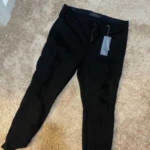 Black distressed jeans torrid. Sky high skinny’s